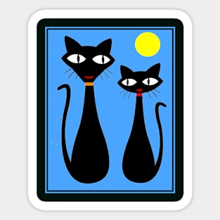Cat Couple Whimsical Comic Surreal Print Sticker